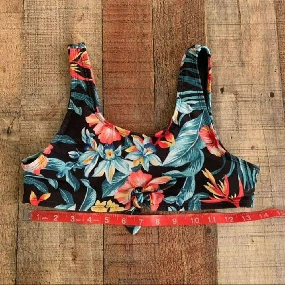 Old navy girls Hawaiian floral print bikini top with tie front